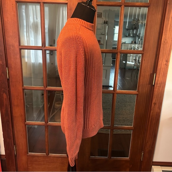 Duluth Trading Co Orange Ribbed Crew Neck Sweater - Picture 3 of 8
